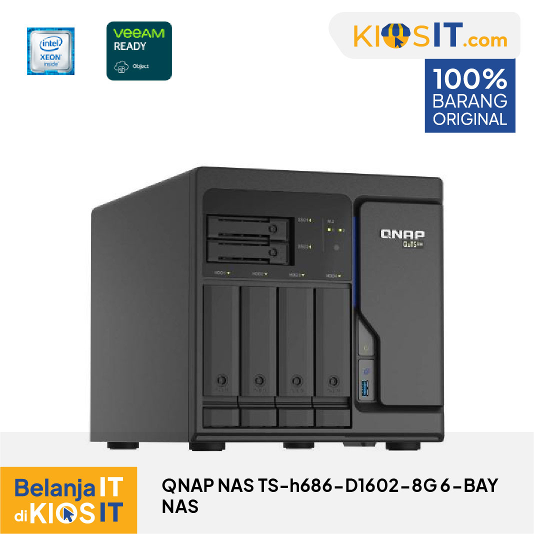 QNAP NAS TS-h686-D1602-8G 6 Bay NAS 8GB Private Cloud Storage