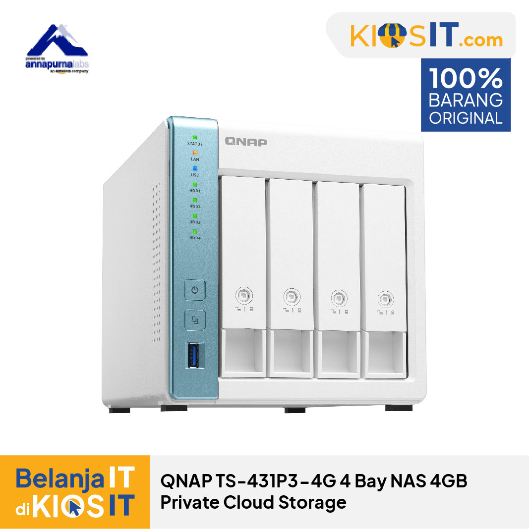 QNAP TS-431P3-4G 4 Bay Private Cloud Storage
