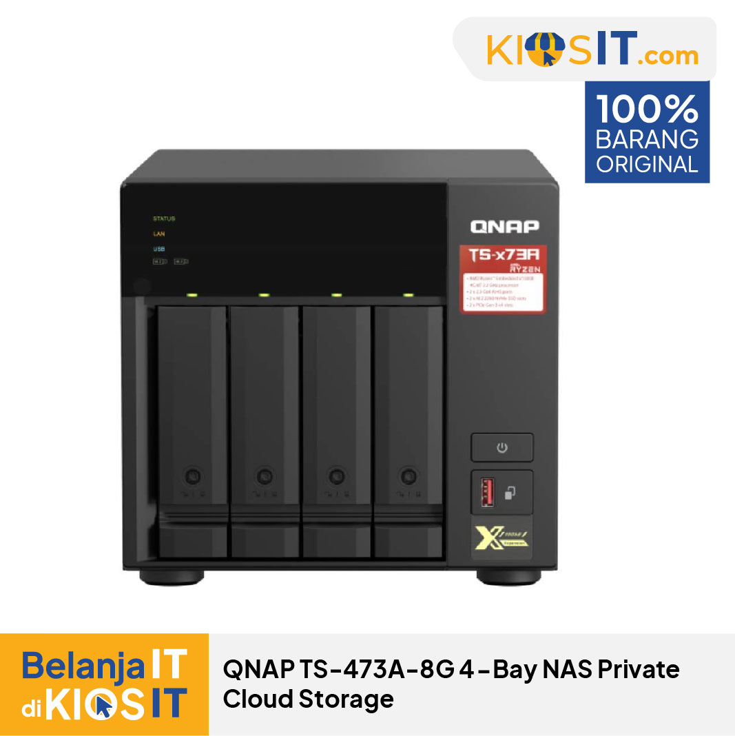 QNAP TS-473A-8G 4-Bay NAS Private Cloud Storage