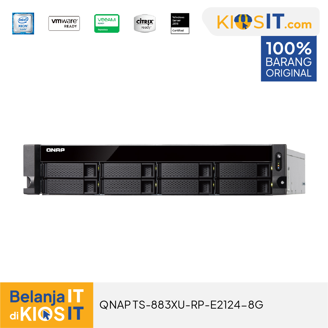 QNAP TS 883XU RP 8G 8 Bay NAS Redundant Power With 8 GB RAM - TS-883XU-RP-E2124-8G