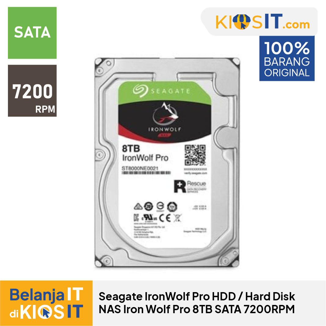 Seagate IronWolf Pro HDD  Hardisk NAS 8TB SATA 7200RPM