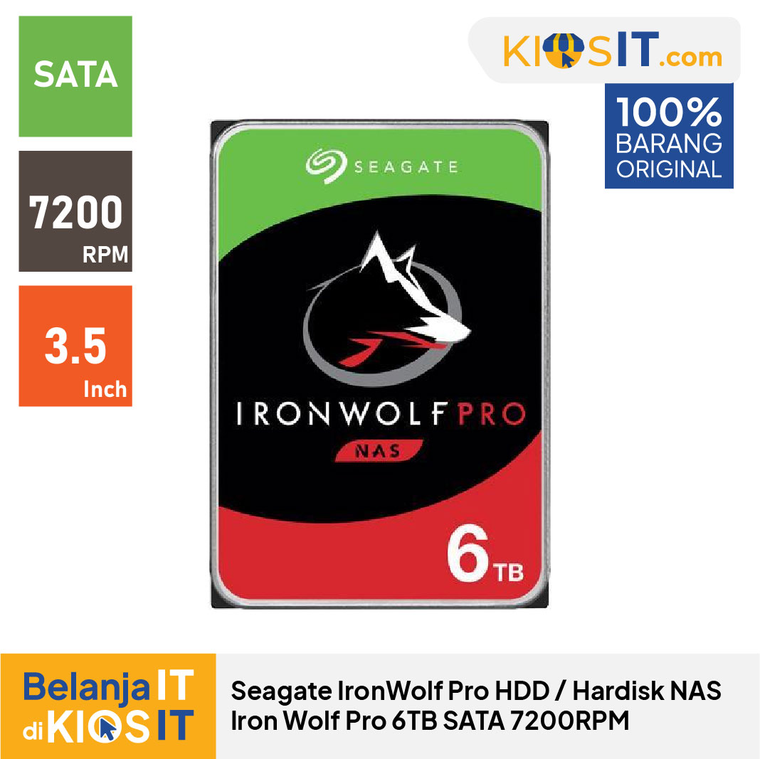 Seagate IronWolf Pro HDD  Hardisk NAS 6TB SATA 7200RPM