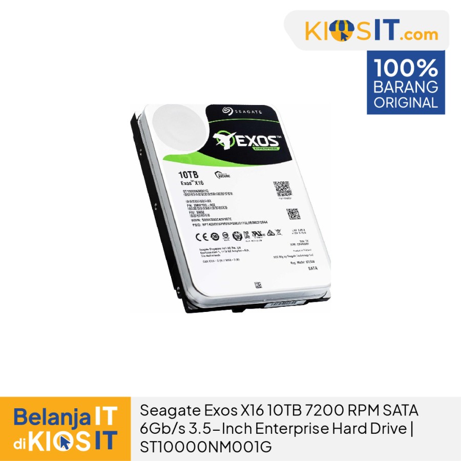 Seagate EXOS X16 HDD - Harddisk Enterprise 10 TB SATA 7200RPM
